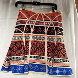Diane Von Furstenberg multi color skirt size M. Nice heavy weight feel.19.5”long
